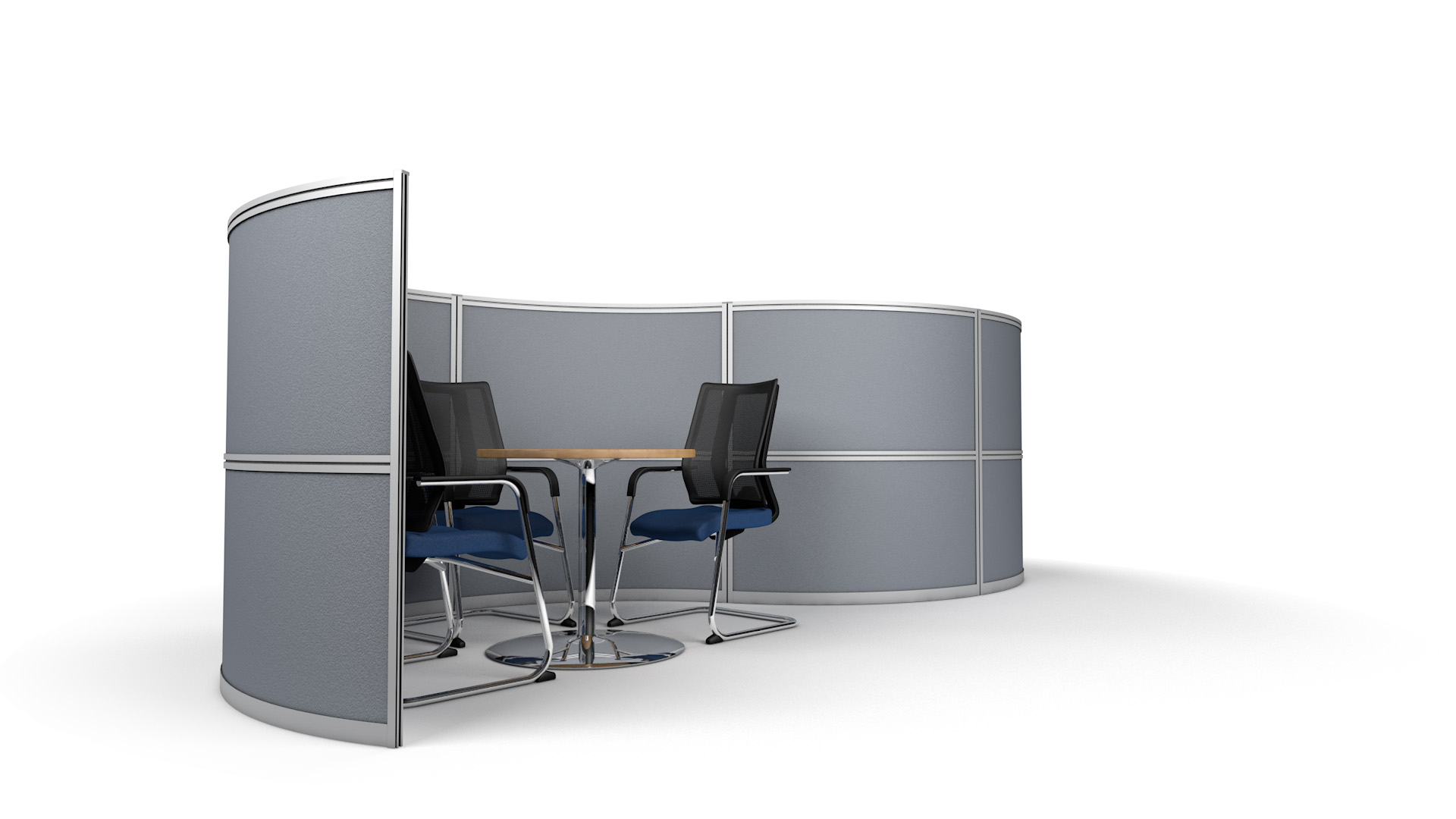 S-Shape Curved Office Screen Pod - Ideal For Open Plan Offices and Canteens